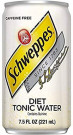 TONIC WATER, DIET, SCHWEPPES, 7.5 OZ